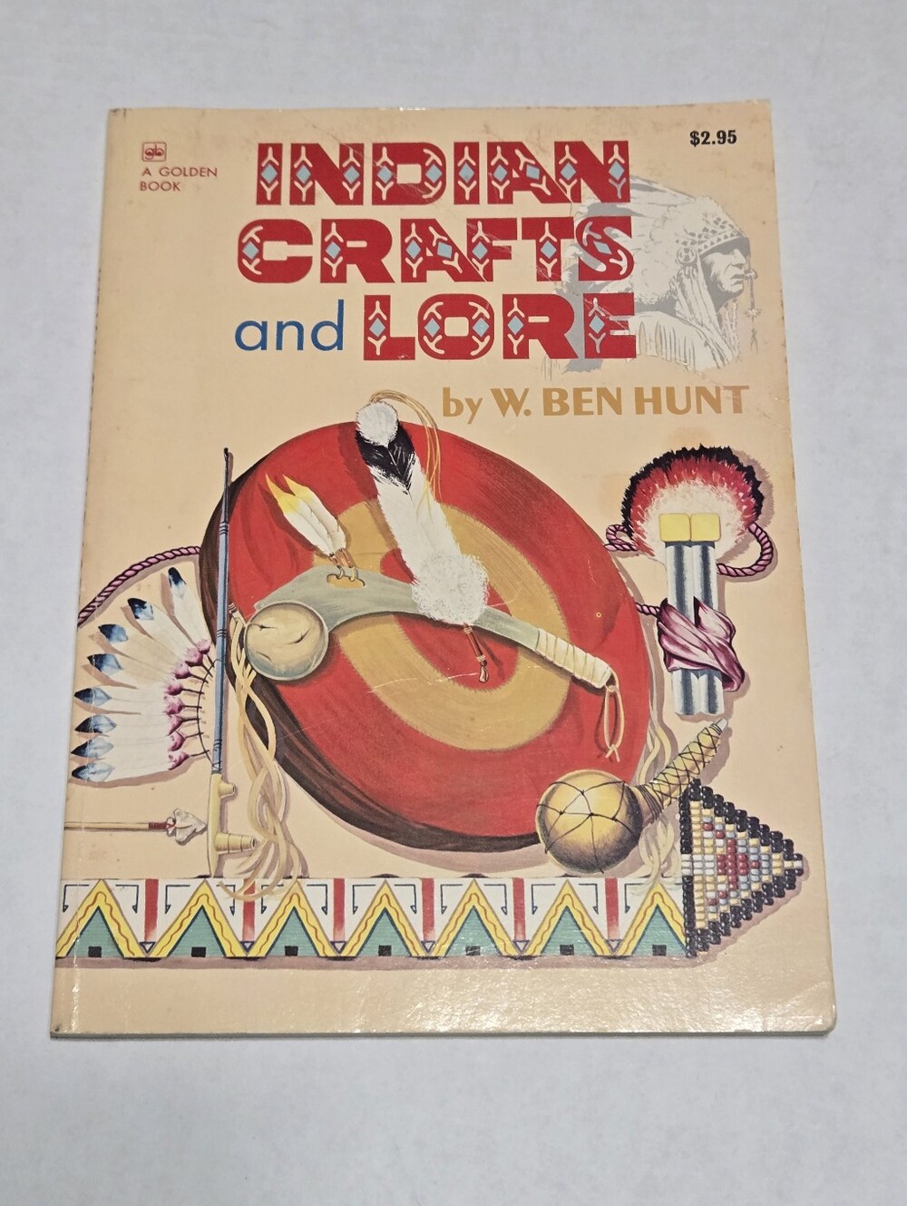 INDIAN CRAFTS AND LORE BOOK BY W. BEN HUNT, softcover
